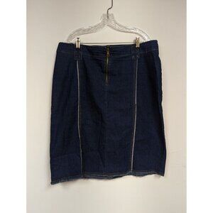 Finejeans Denim Skirt 18 Blue Jean Womens Pencil Brass